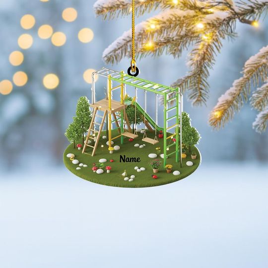 Discover Personalized Kids Playground Christmas Ornament Kids Park Outdoor Playground Ornament Kids' Garden Slides Ornament Child Slides