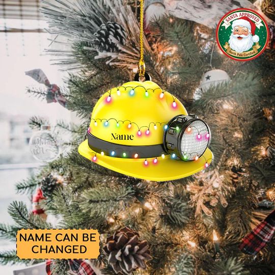 Discover Personalized Miner Helmet Christmas Ornament, Coal Miner Ornament, Mining Hard Hat Ornament, Mining Worker Ornament Coal Industry