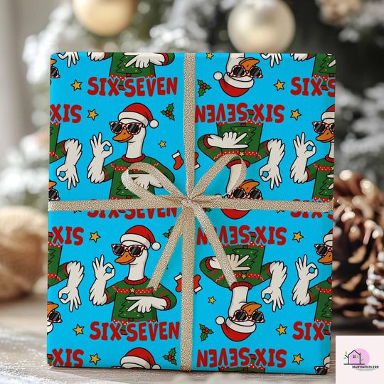 Discover Funny Goose 67 Wrapping Paper for Teens Christmas Gift Wrap
