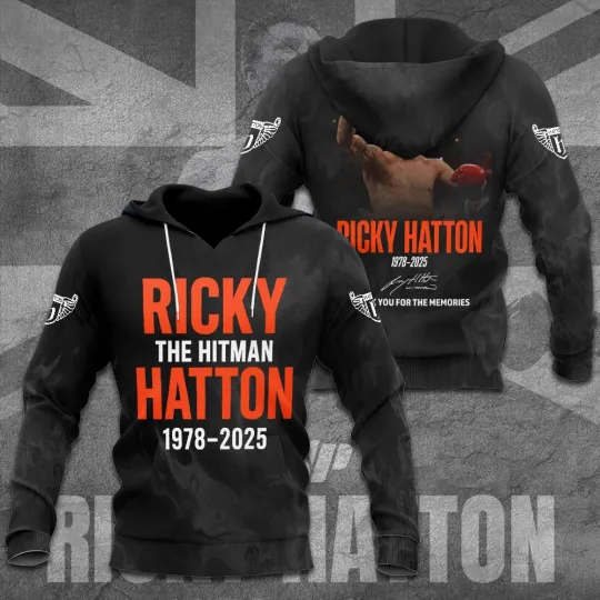 Ricky Hatton 3D Hoodie The Hitman Rest In Peace 1978-2025