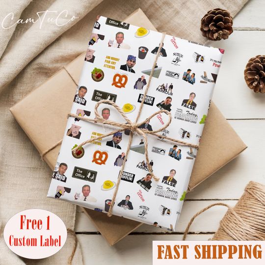 Discover The Office Movie Wrapping Paper, Christmas Quotes, Michael Scott Theme, Holiday Gift Wrap 2025