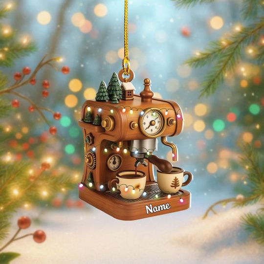 Discover Personalized Coffee Espresso Machine Christmas Ornament, Coffee Ornament, Coffee Shop Ornament Decor, Coffee Lovers Ornament Gift Thdso-2902