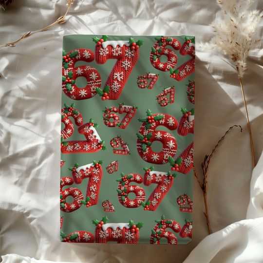 Discover Viral Christmas Wrapping Paper, Funny Teen Meme Gift Wrap, Mistletoe Holiday Paper 2025, Red & Green 67
