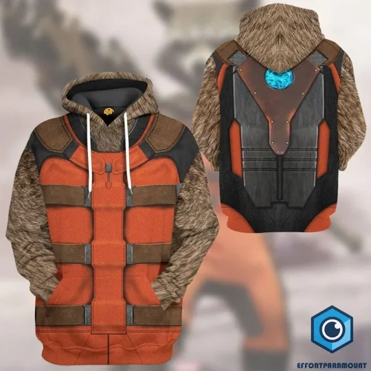 All Over Print Rocket Raccoon Costume Hoodie, Guardian Of The Galaxy 3D Hoodie