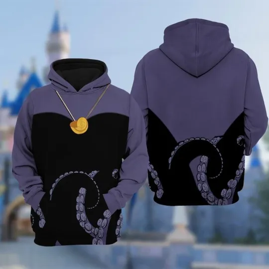 The Little Mermaid 3D Hoodie, Ursula Villain Octopus Women Costume Cosplay