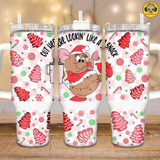 Discover Christmas Mouse Cartoon 40oz Tumbler Wrap PNG, Funny Christmas Movie Characters Wrap, Trendy Holiday Tumbler Design, Festive Drinkware PNG