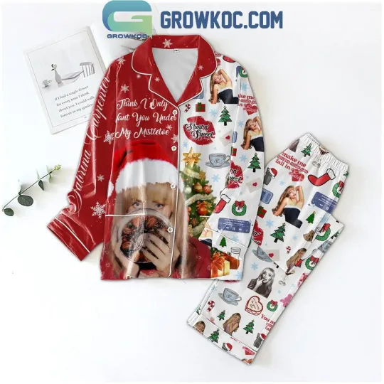 Discover Sabrina Carpenter Think I Only Want You Under My Mistletoe Polyester Pajamas Set