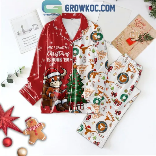 Discover Texas Longhorns All I Want For Christmas Is Hook Em Polyester Pajamas Set
