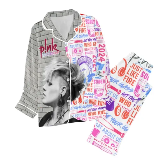 Discover Pnk Button Down Pajamas Set