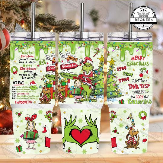 Discover Christmas Green Guy 40oz Tumbler Wrap  , Christmas Character 40oz Tumbler  Design  , Whoville 40oz Tumbler