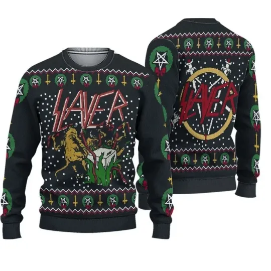 Discover Slayer Hell Awaits Christmas Ugly Sweater