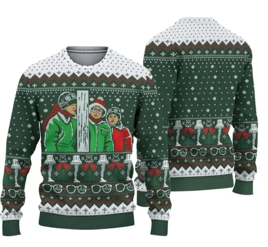 Discover Funny Window Peek Christmas Ugly Sweater Winter Scene Holiday Jumper