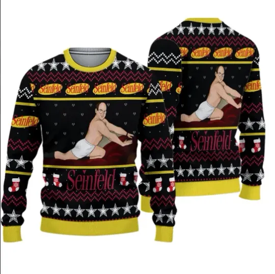 Discover Funny Couch Pose Meme Parody Ugly Christmas Sweater Holiday Jumper