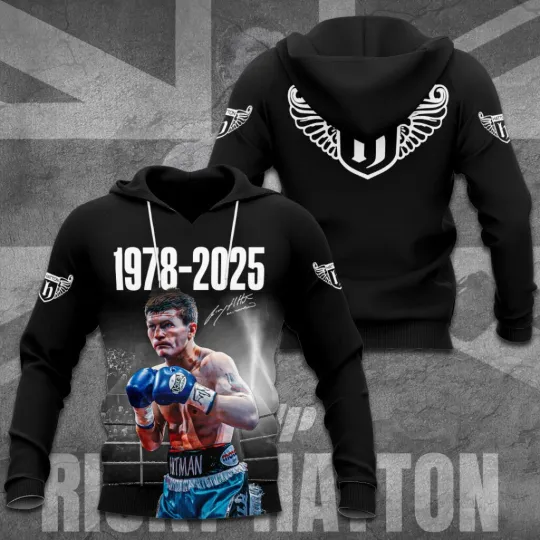 Discover Ricky Hatton 3D Hoodie Hitman Rest In Peace Unisex Size S-5XL