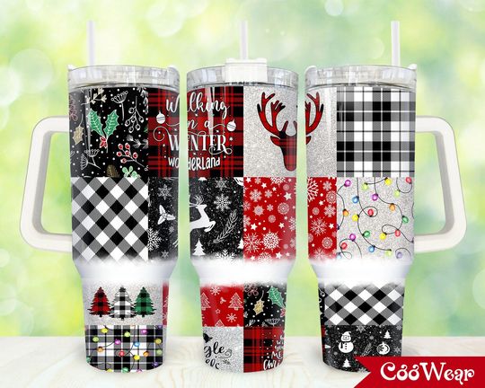 Discover Christmas 40oz Tumbler Wrap  , Merry Christmas 2 pieces 40 oz Tumbler  , Christmas Pattern Tumbler 40oz  , Sublimation Designs