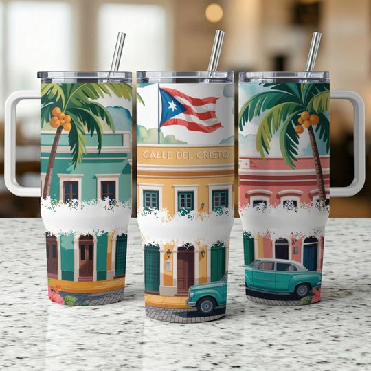 Discover Puerto Rico Flag 40oz Tumbler Wrap , Diseo Puerto Rico Sublimacin Tumblers Descarga  , Sublimation Design