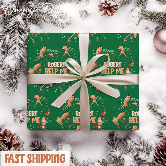 Discover Christmas Marcus The Worm Wrapping Paper, Viral Meme Holiday Gift Wrap