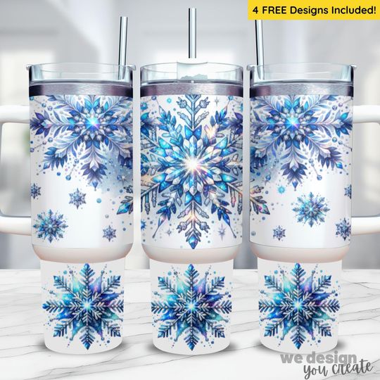 Discover Christmas 40 oz Tumbler Wrap, 40 oz Christmas Sublimation Design, Snowflake Tumbler Wrap, Winter Tumbler Wrap, Snowflake  40oz Wrap
