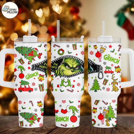 Discover Retro Mean Guy Skinny Wrap Design, Merry Christmas Green 40oz Tumbler Wrap  , Funny Holiday Movie Christmas 40oz Tumbler Sublimation