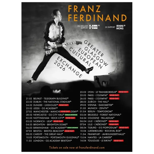 Discover Franz Ferdinand Exchange Tour 2026 Europe Poster