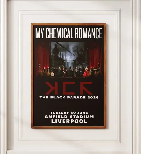 My Chemical Romance 2026 UK Tour Poster – The Black Parade, Liverpool