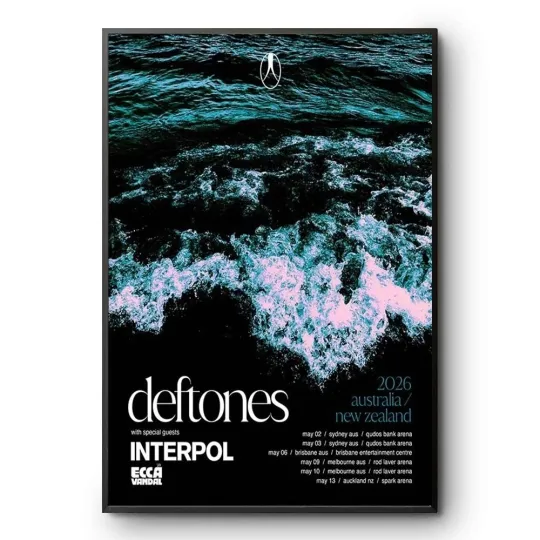 Discover Deftone 2026 Australia & New Zealand Tour Poster – With Interpol & Ecca