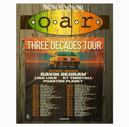 Discover O.A.R. Three Decades Tour 2026 Poster