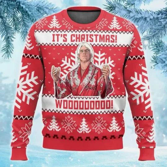 Discover Ric Flair Woooo Ugly Christmas Sweater Mens Holiday Gift For Chirstmas