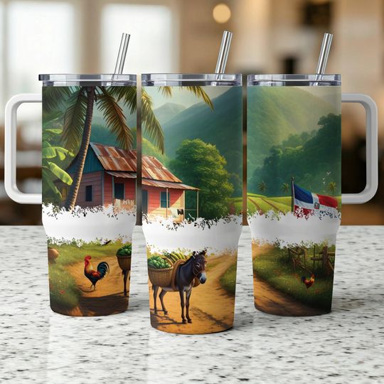 Discover Dominican Republic 40oz Tumbler Wrap, Republica Dominicana El Campo, Dominican Pride Sublimation Design, Instant Download File, 40 oz Wraps