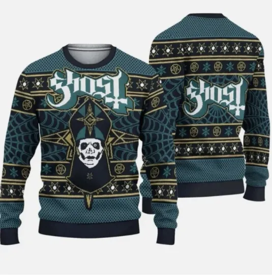 Ghost Band Ugly Christmas Sweater, Ghost Rock Band Ugly Sweater