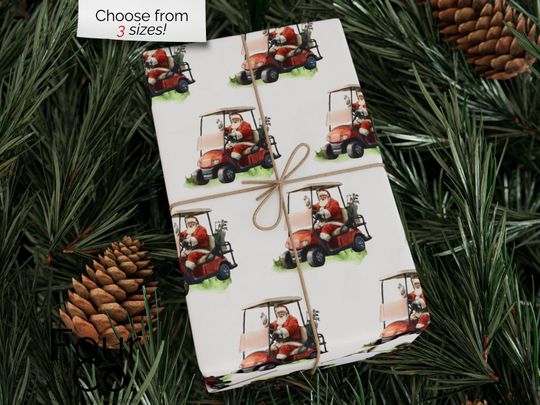 Discover Christmas Golf Wrapping Paper