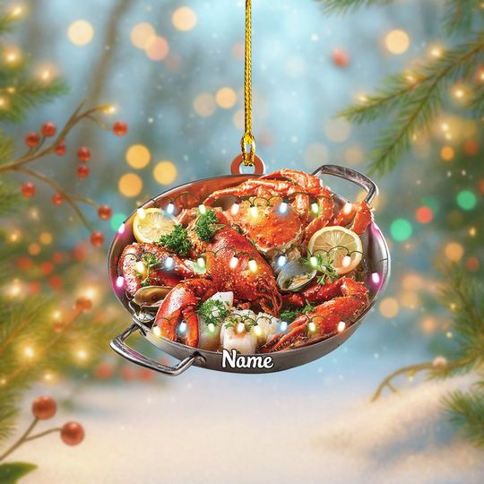 Discover Personalized King Crab Christmas Ornament, King Crab And Red Lobster Ornament Gift, Cooking Ornament Gift, Kitchen Ornament Decor