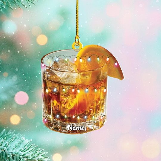 Discover Personalized Cocktail Christmas Ornament, Cocktail 2D Flat Ornament Decor, Christmas Gift For Cocktail Lover, Bar Xmas Decor