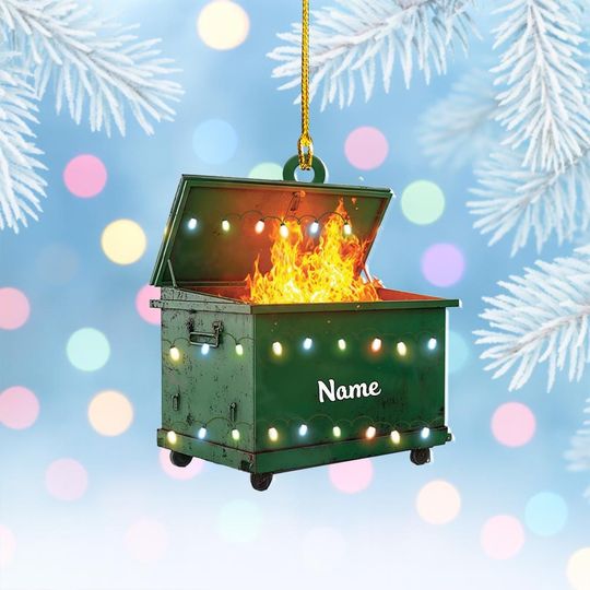 Discover Personalized Dumpster Fire Christmas Ornament, Dumpster Ornament, Dumpster Fire Christmas Tree Ornament, Xmas Gag Gift