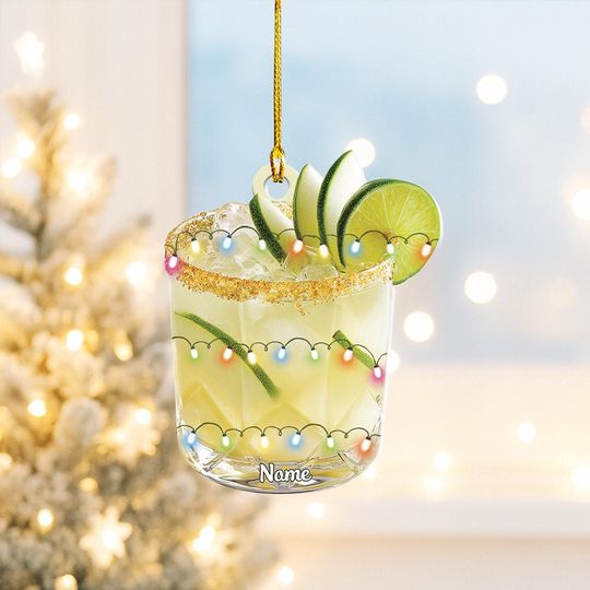 Discover Personalized Cocktail Christmas Ornament, Cocktail 2D Flat Decor, Christmas Gift For Cocktail Lover, Bar Xmas Decor