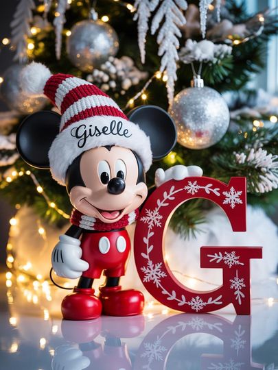 Discover Merry Christmas Custom Letter Mickey Mouse Ornament | Personalized 2D Acrylic Keepsake | Disney-Inspired Holiday Decoration 2025
