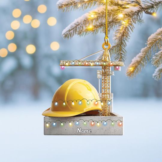 Discover Personalized Construction Worker Christmas Ornament, Construction Site Ornament, Construction Worker Gift, Engineer Christmas Decor