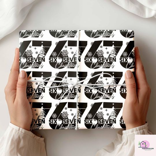 Discover Monochrome Christmas Wrapping Paper - Modern Minimalist Holiday Gift Wrap