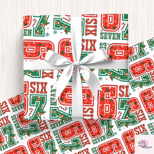 Discover Holiday Wrapping Paper Retro Pop Christmas Gift Wrap Red Green Festive Design