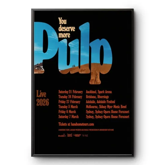 Discover Poster Reprint Pulp Live 2026 Tour Poster Australia New Zealand Concert Art Prin