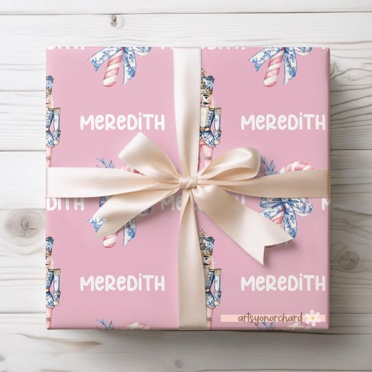 Discover Candy Cane Chinoiserie Vintage Christmas Wrapping Paper Personalized Gift Wrap Nutcracker Holiday Gift Wrap Name Gift Wrap Paper