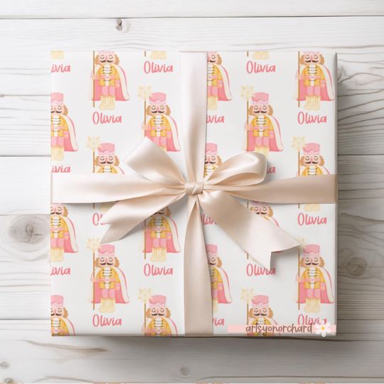 Discover Nutcracker Christmas Wrapping Paper Personalized Holiday Gift Wrap Custom Name Gift Wrap