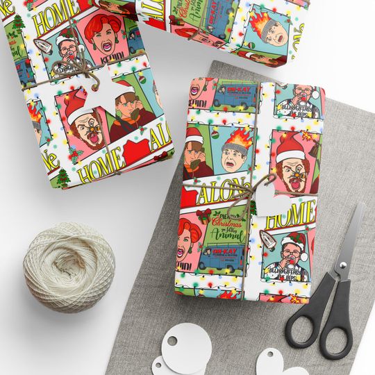 Home Alone Gift Wrapping Paper, Funny Christmas Wrap