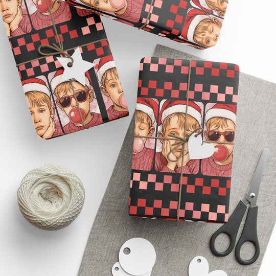 Kevin Home Alone Christmas Wrapping Paper, Funny Xmas Gift Wrap