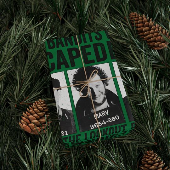 Discover Harry and Marv Christmas Wrapping Paper, Funny Holiday Gift Wrap, Home Alone Holiday Wrap