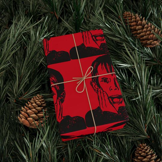 Home Alone Christmas Wrapping Paper, Funny Holiday Gift Wrap, Kevin Movie Gift Wrap