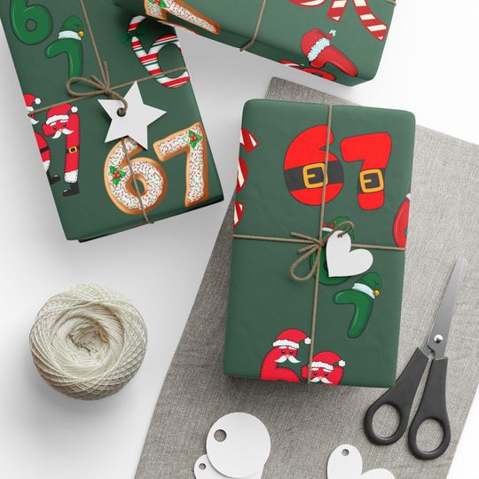 Discover Funny 6 7 Meme Christmas Wrapping Paper