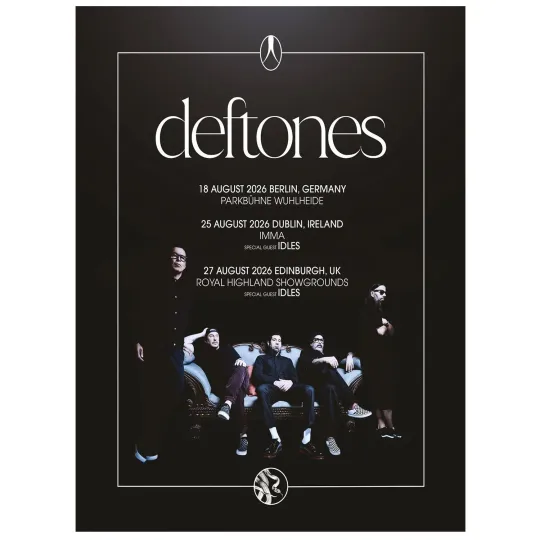 Discover Deftone Berlin Dublin Edinburgh 2026 Tour Poster