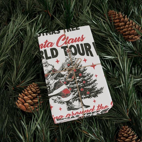 Discover Funny Santa World Tour Christmas Wrapping Paper