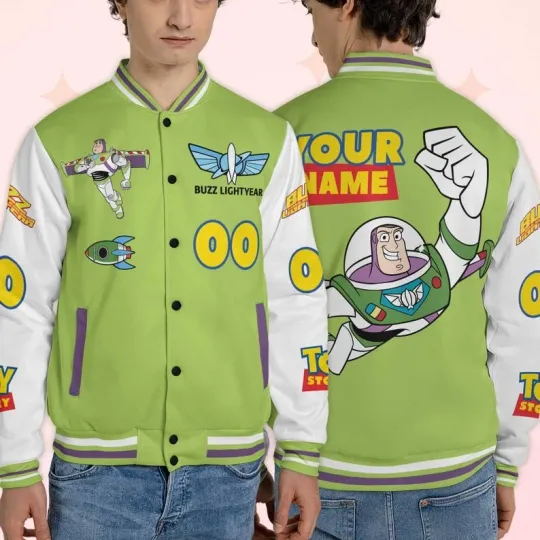 Personalized Toy Story Buzz Lightyear Space Rangers Christmas Baseball Jacket